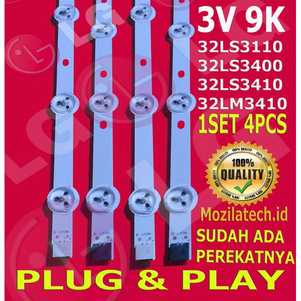 lampu backlight tv LG 32LS3110 - 32LS340 - 32LS3400 - 32LM3410 - 32LM3400 backlight LG 9 kancing