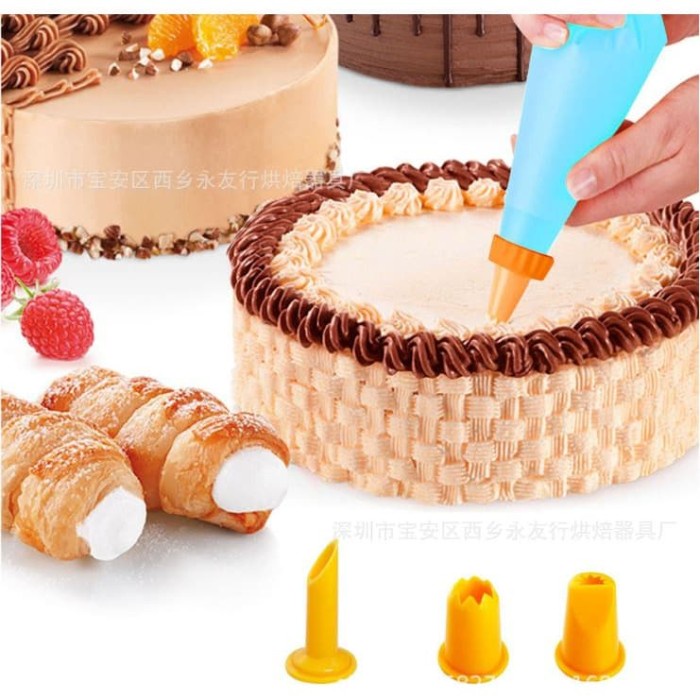 Cetakan kue silicone Spuit Plastik Premium 23 pcs Cream Icing Set