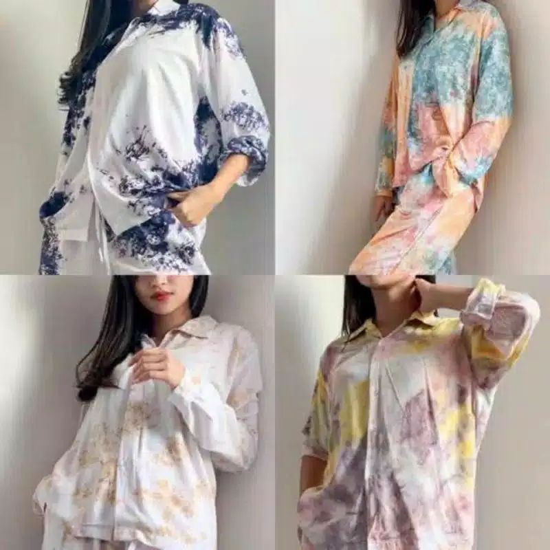 one set Tie Dye lengan panjang / pajamas tie dye /one set tiedye