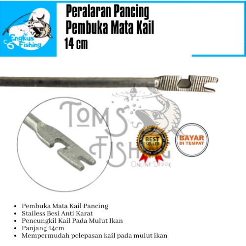 Pembuka Pencungkil Mata Kail Pancing Stainless Besi 14cm Hook Remover Murah - Engkus Fishing