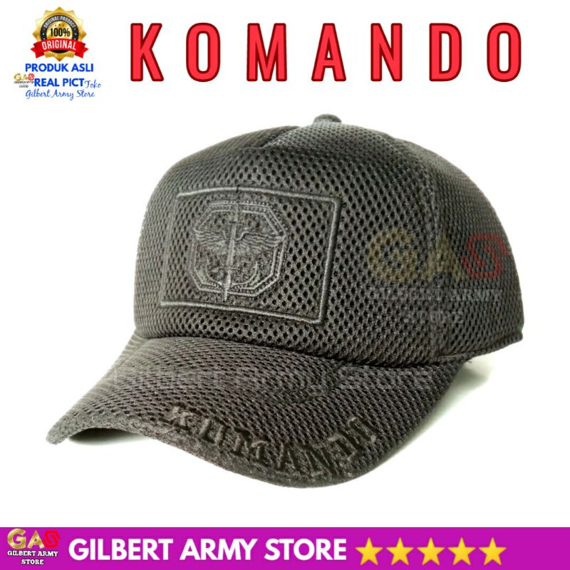 Topi Komando Kopassus Jala Hitam GILBERT ARMY STORE Grosir Topi Tni Murah Topi bordir komando