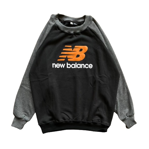 Jaket Sweater Crewneck NB COMBI LIST ORANGE – Black Edition Fashion Trendy Casual Pria Good Brand Qu