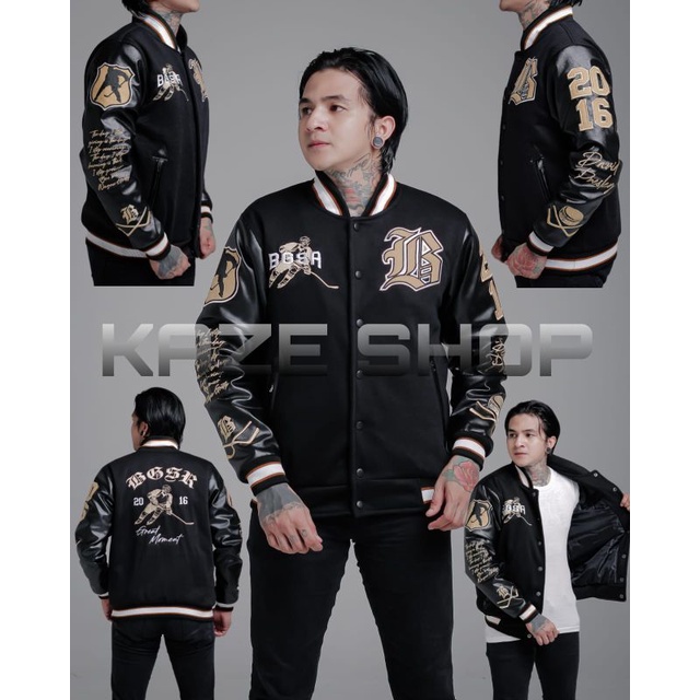 Jaket varsity baseball dan hockey bordir pria