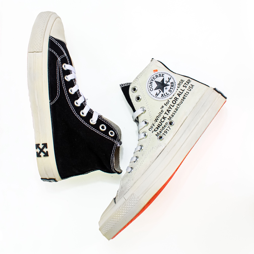 Sepatu Converse 70s HIGH BLACK CREAM x OFF WHITE, FREE KAOS KAKI, MURAHH