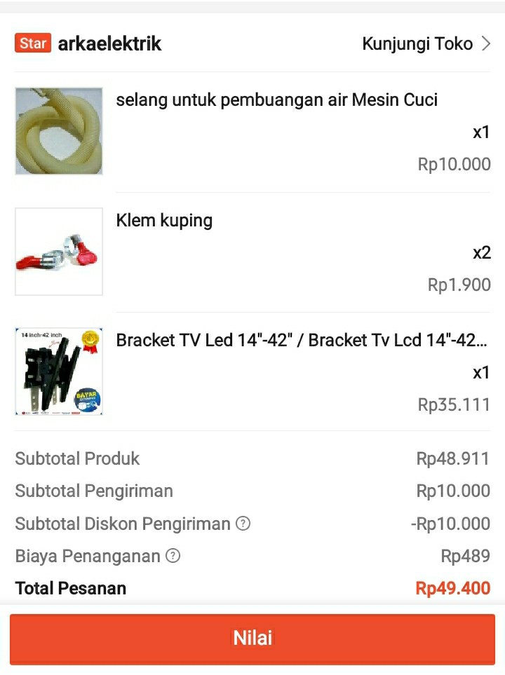 Selang Untuk Pembuangan Air Mesin Cuci