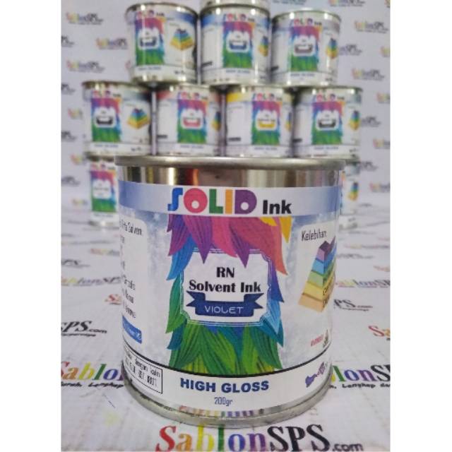 Tinta Sablon PVC Solvent Based 200 gr Ungu Violet Kertas/ Vinyl/ Akrilik/ Kulit Sintetis