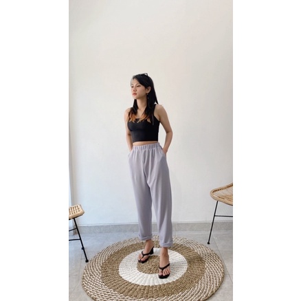 Boyfriend pants - Celana knit thermal