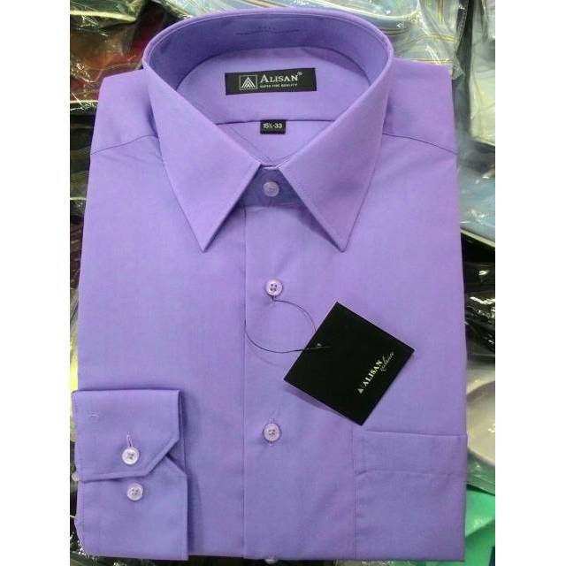 Kemeja ALISAN Polos Panjang Slimfit Kode Ungu2