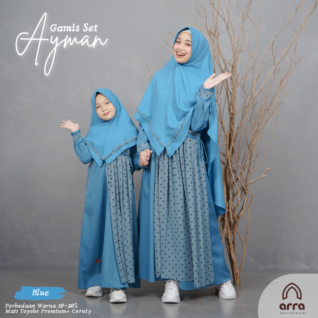 Sarimbit Keluarga 2023 Lebaran Arra Ayman Biru Baju Couple Keluarga Lebaran 2023