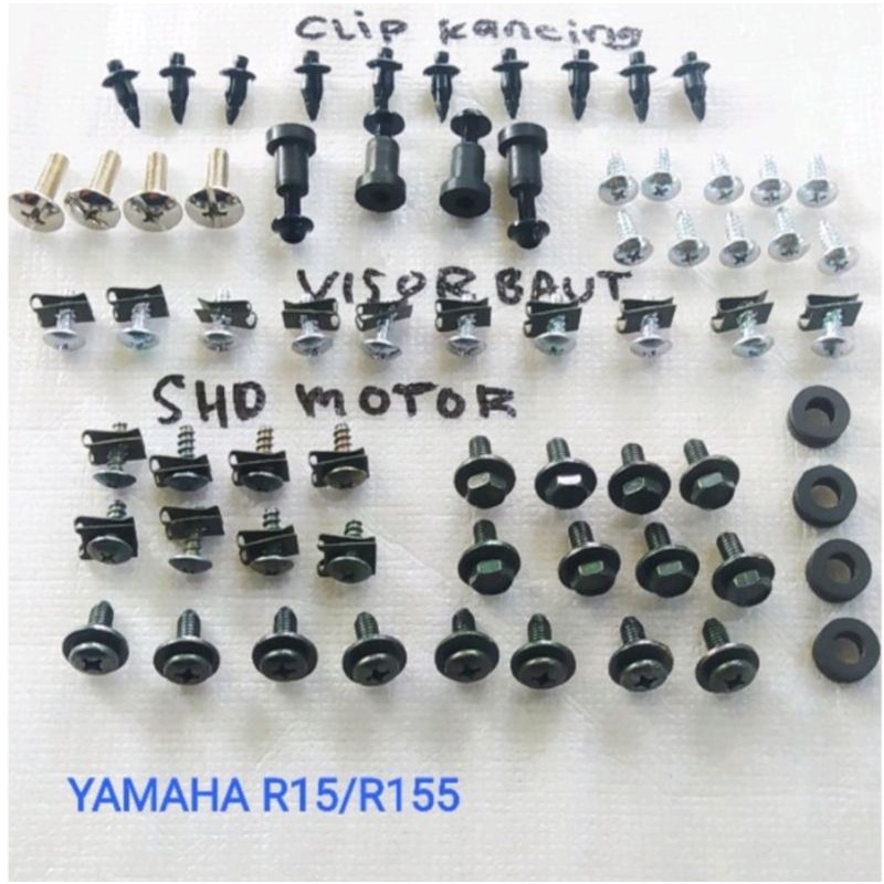 baut lengkap fullset body yamaha R15/R155.baut full body yamaha R15/R155