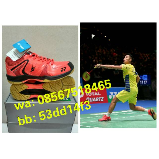 Sepatu Badminton Yonex SRCR 40LD Bright Red  100% Original Yonex Sunrise