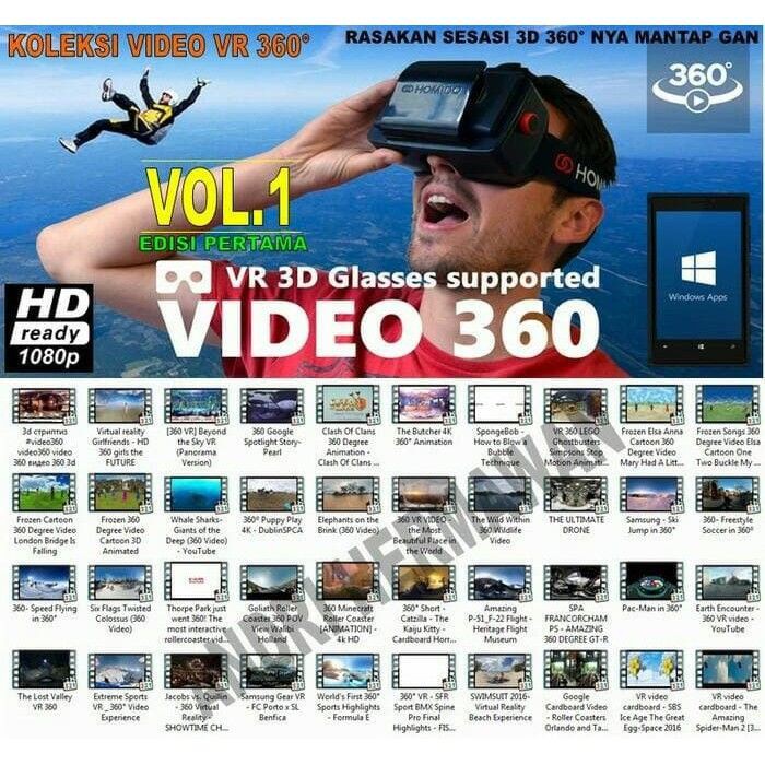 PAKET VR VIDEO 360 3D   VIRTUAL REALITY   SBS VIDEO Diskon