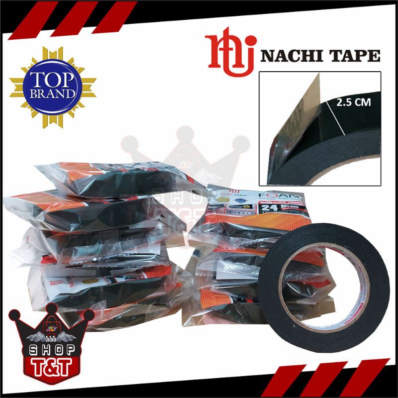

Solasi Isolasi Kecil NACHI Double Tape Foam 12 | 24 | 48 mm x 5 meter