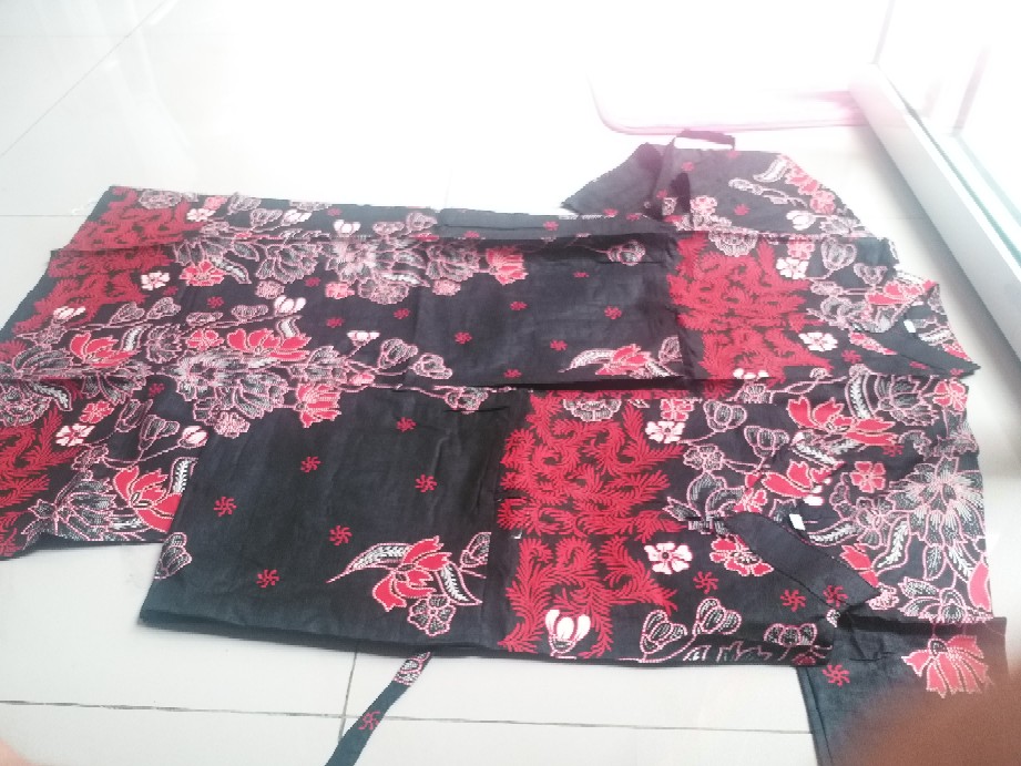 Batik Couple Keluarga Modern Sania Ruffle Ori Ndoro Jowi Dnt Motif  Banyu Mili Navy Termurah Shopee