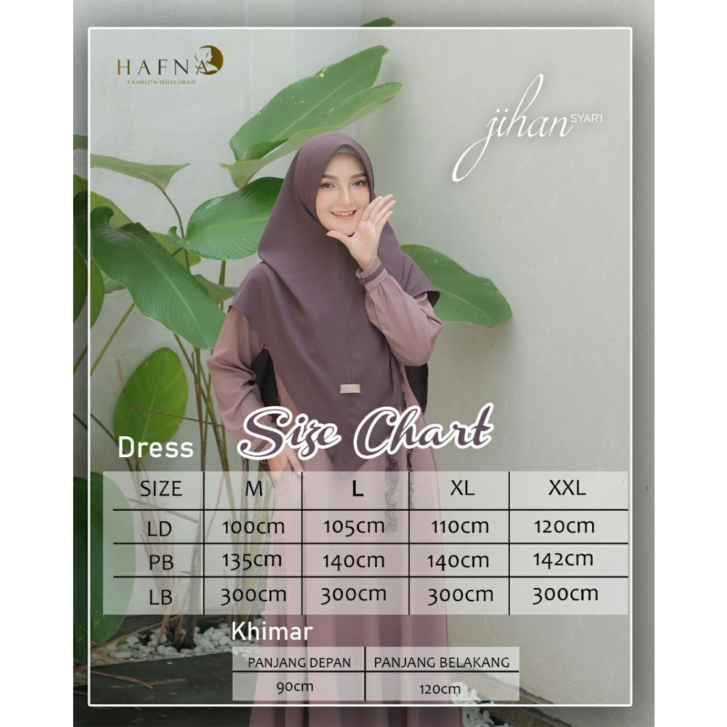 Jihan syari by hafna redy stock harga sudah 1 set jilbab