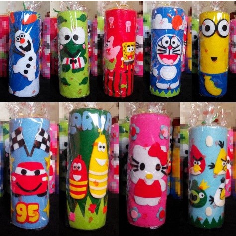BEST PRODUCT Celengan Flanel Karakter Larva / Celengan Spongebob / Celengan Doraemon / Celengan Angr