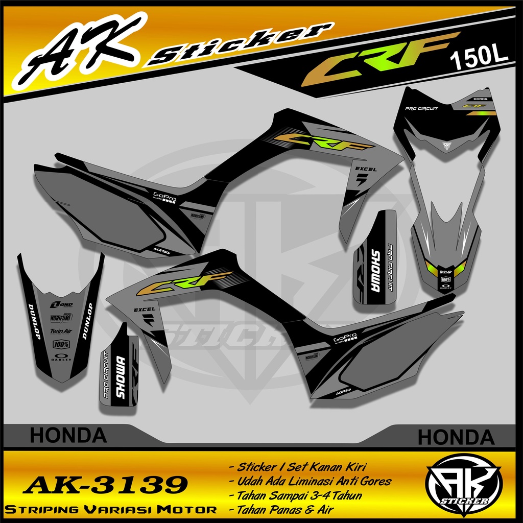 AK 3139 STRIPING STICKER CRF 150 L DESAIN RACING SEMI FULL