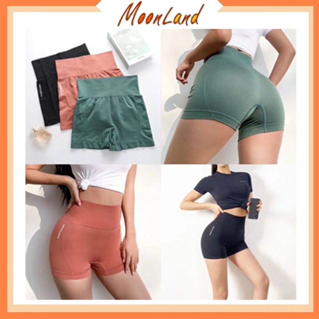 MoonLand 62 Celana Pendek Wanita High Waist Elastis / Celana Olahraga / Celana Sport / Celana Wanita Slimming Suit