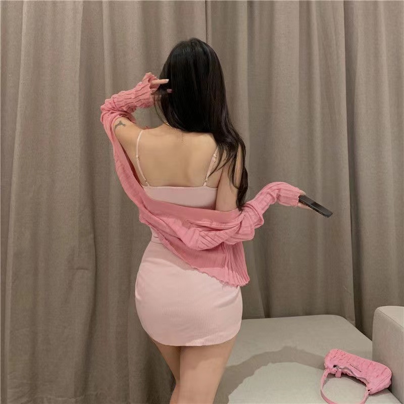 Dress Sweet Sexy Import Pink French Cute Dress Murah Wanita Mini Seksi