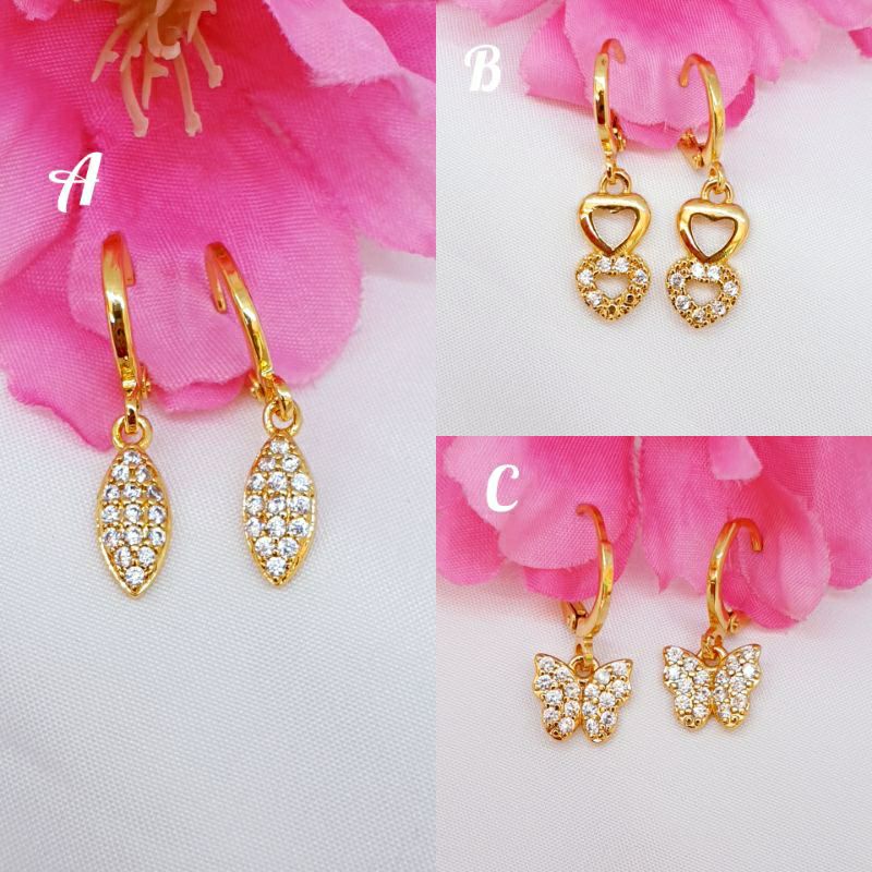 Anting kupu-kupu Love import permata