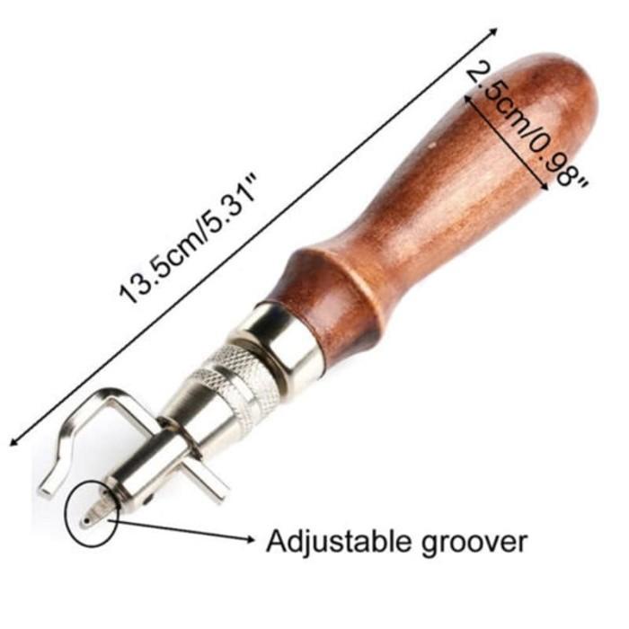 

Alat Kerajinan Kulit Stitching Groover Creaser Beveler Puncher Leather 022