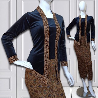 kebaya wanita ((COD)) GRATIS ONGKIR/ Setelan Kebaya Kutubaru Bludru Stick/ Baju Kondangan/ Wisuda/ B
