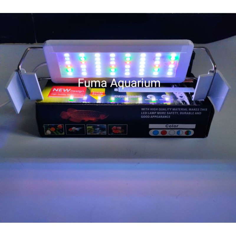 Lampu led aquarium AQURA ASP-S300-SERIES LED 6 Baris WRGB 9watt Aquarium 30cm Aquascape Lampu Gantung