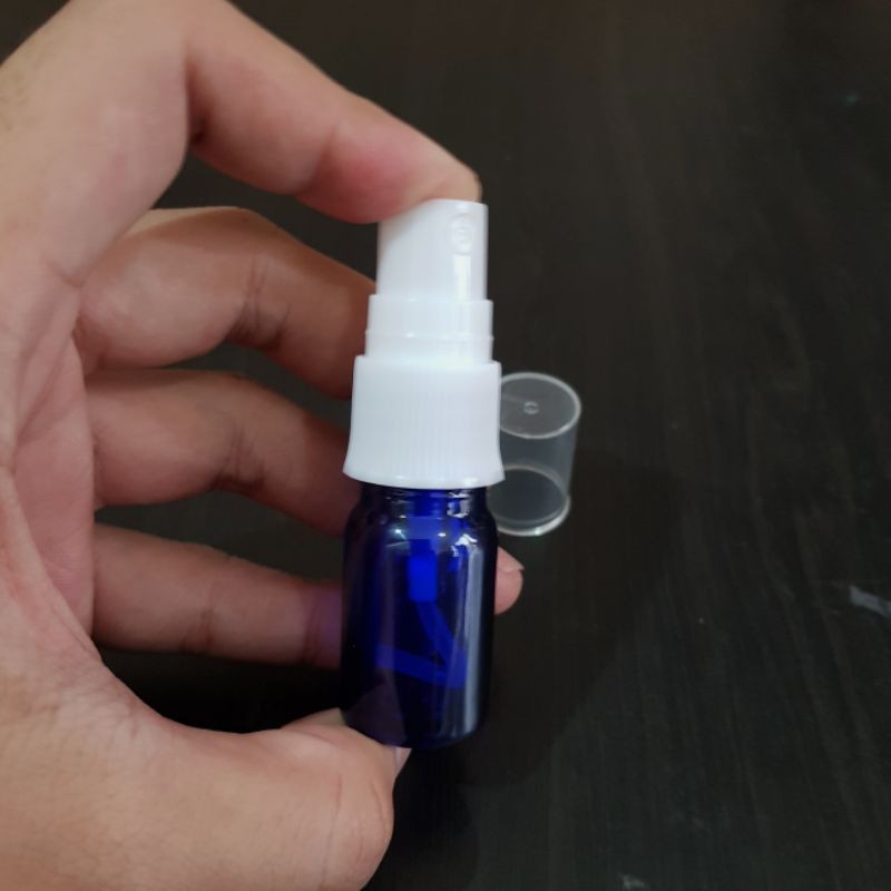 botol spray 5ml kaca biru / botol kaca 5ml tutup spray