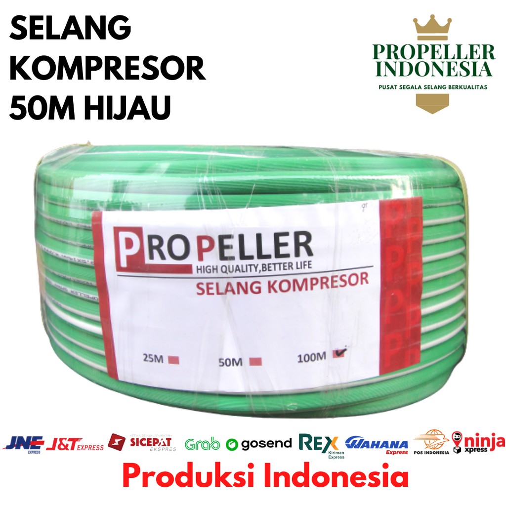 Selang Paket Kompresor Hijau 50M Tanpa Hose Selang Kompresor Air Selang Kompresor Angin