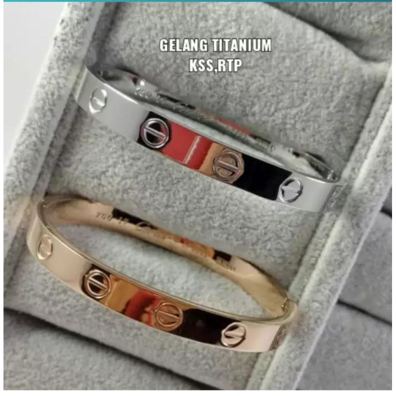 Gelang Titanium carter asli, tidak luntur