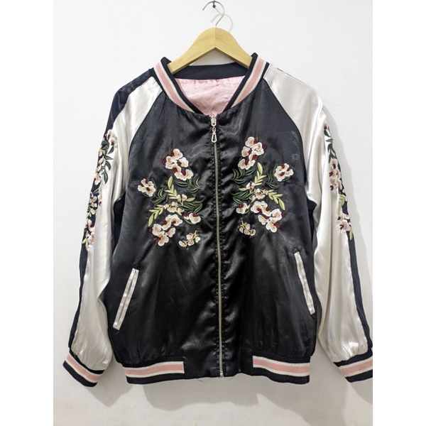 JACKET SUKAJAN REVERSIBLE BORDIR CEWEK SECOND MURAH | SUKAJAN BORDIR BUNGA BOLAK BALIK SECOND | JACK