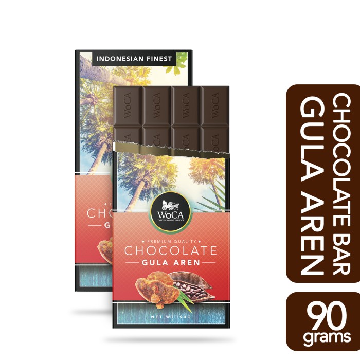 

COKELAT- WOCA PREMIUM CHOCOLATE BAR - COKELAT BATANG RASA GULA AREN - 90 GRAM -COKELAT.