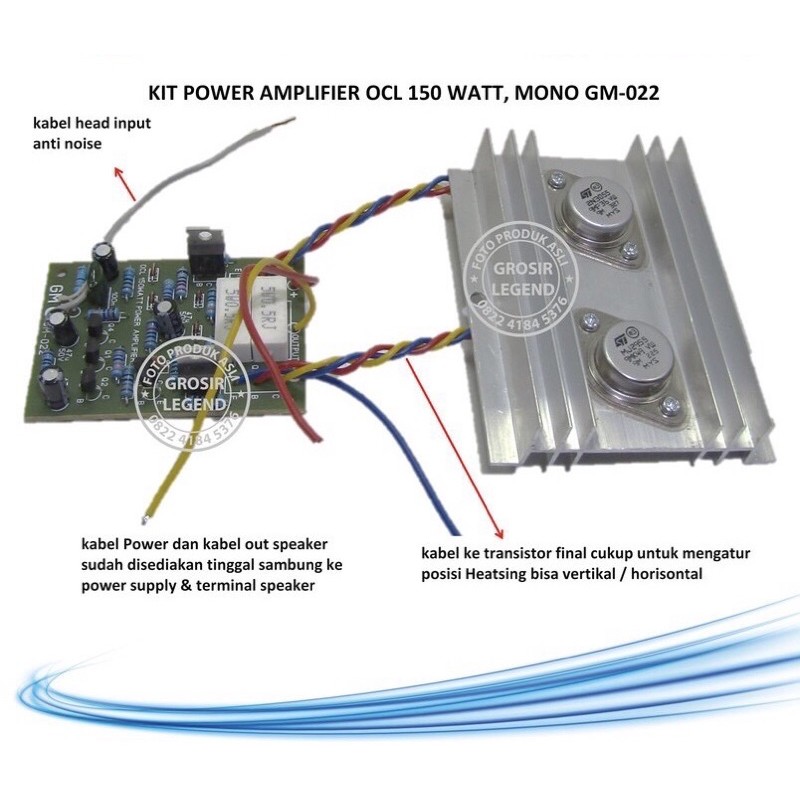 Kit power amplifier OCL 150W mono GM 022