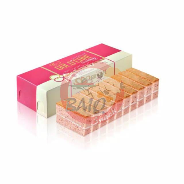 

Rious Gold Cake Mini Strawberry 200 gr ukuran 18cm X 6cm X 5cm