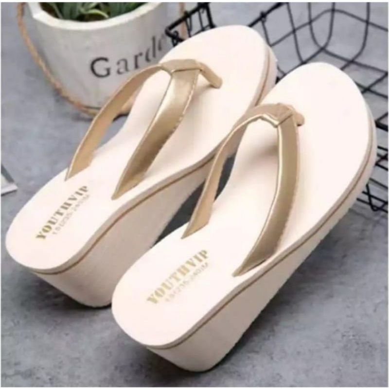 CTS Sandal Sendal Jepit Wedges Slipon Plat