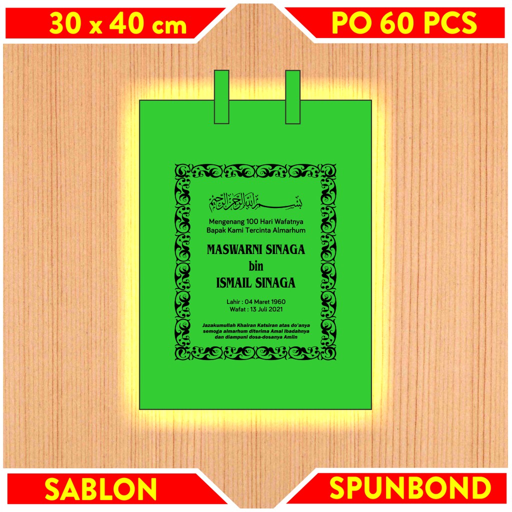 

Tas Goodie Bag Tahlil 100 Hari Spunbond Sablon Bahan Tebal