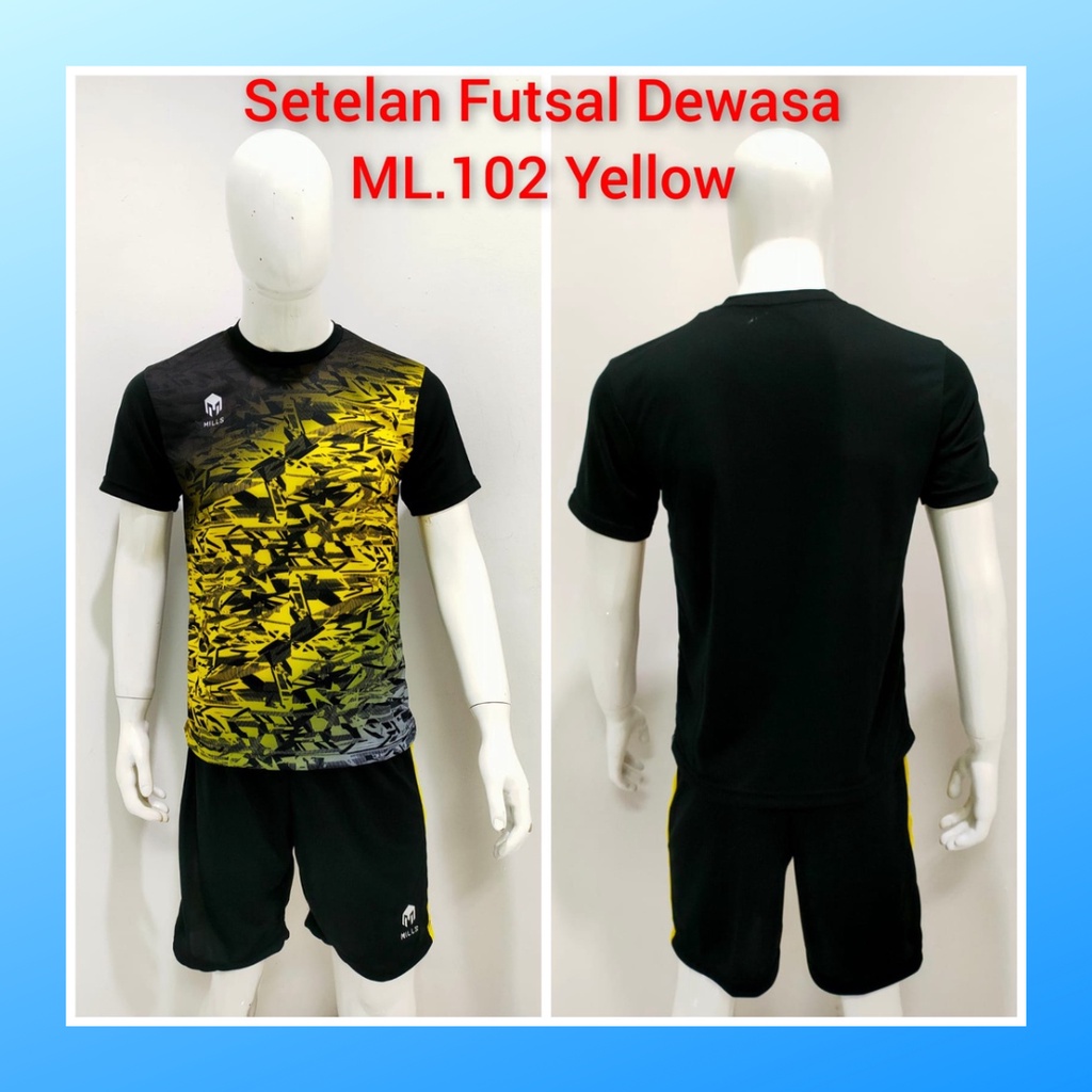 jersey futsal pria kaos sepak bola baju dan celana setelan wanita dewasa t-shirt outfit seragam jarsey kostum olahraga pakaian apparel print sport jersy soccer casual jersi suit ML102 kuning