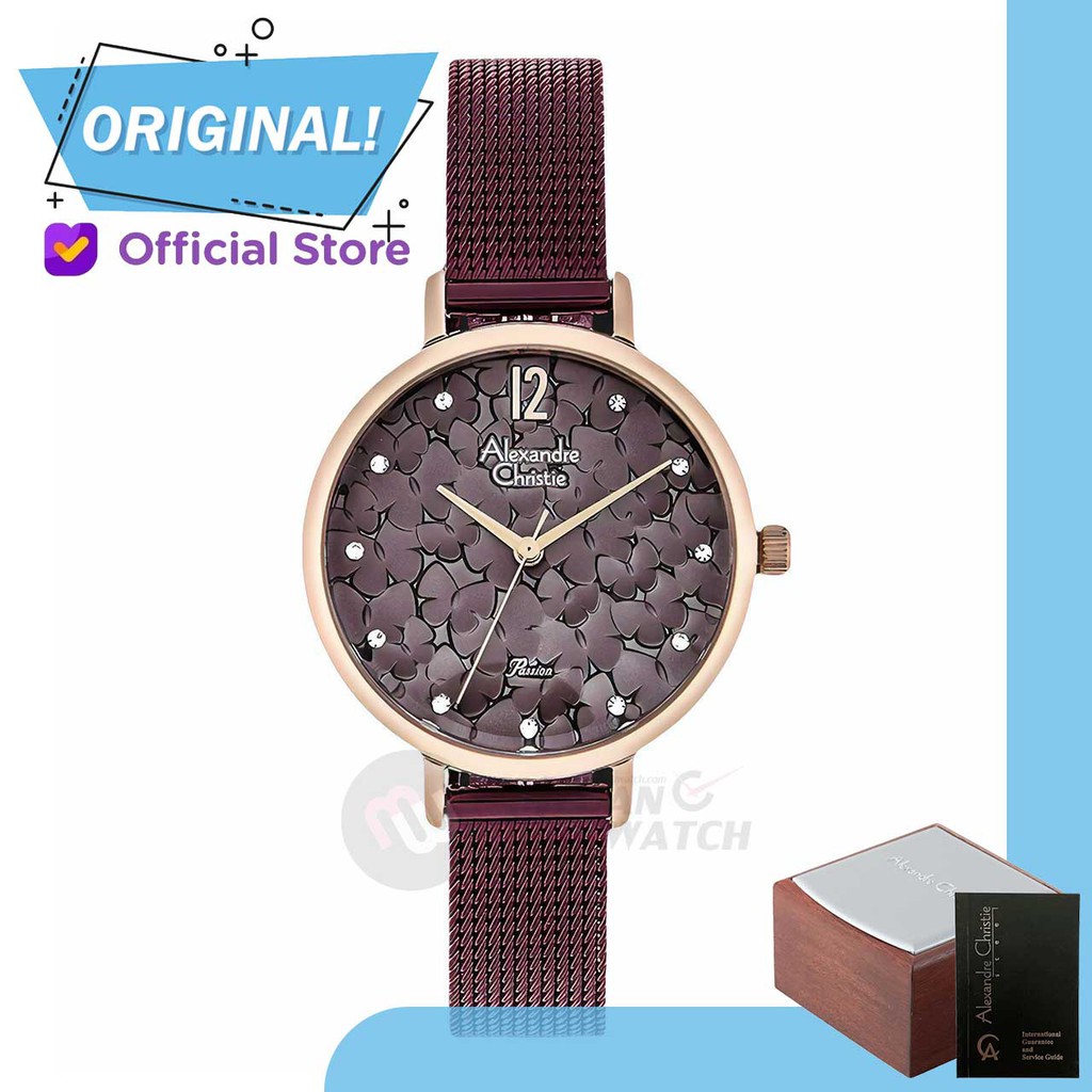 Jam Tangan Wanita Analog Alexandre Christie 2728LH AC2728 AC 2728 LH 2728 LHBRULP Original Garansi R