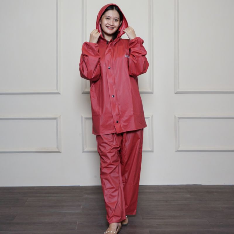 Raincoat,Jas Hujan Setelan Jaket Celana Pria Dan wanita  Tebal  Elastis celana sudah dipress