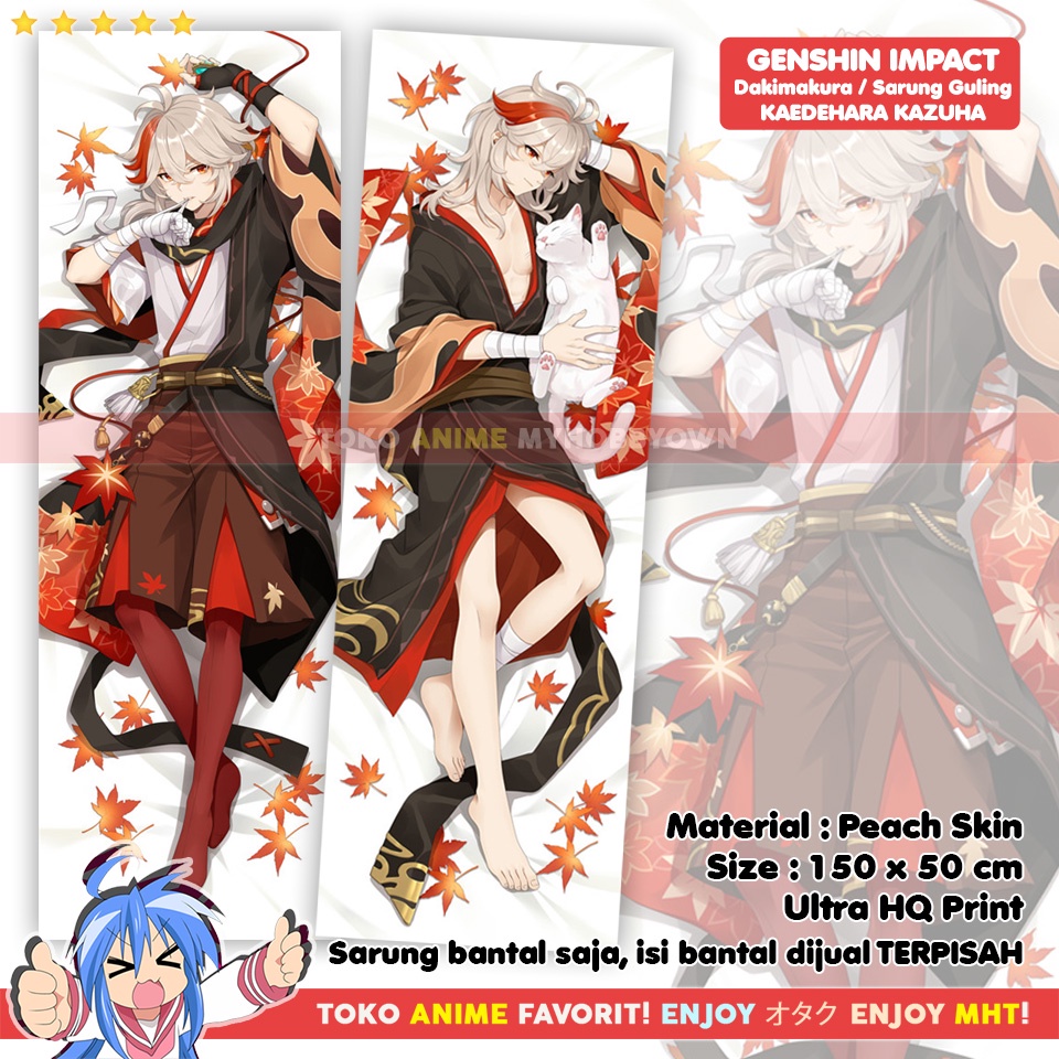 Sarung Bantal Anime Dakimakura Genshin Impact : Kaedehara Kazuha Husbu