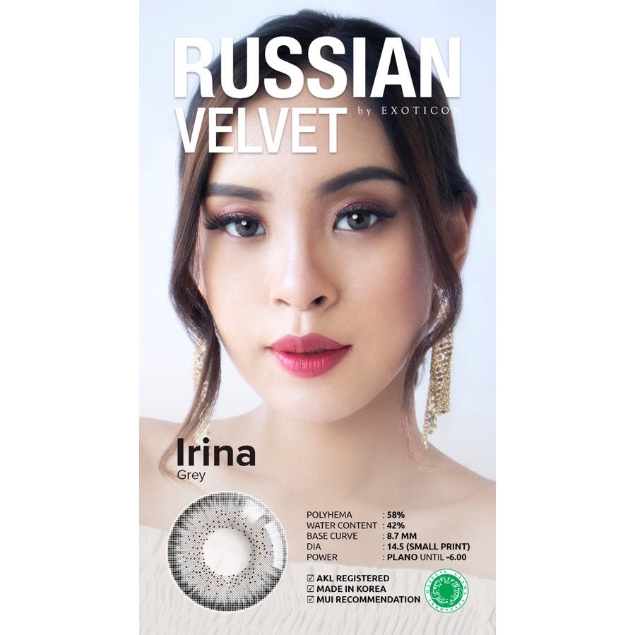 Softlens X2 RUSSIAN VELVET Normal &amp; Minus 0.50 - 3.00 Dia 14.5MM / FREE LENSCASE - KASIMURA