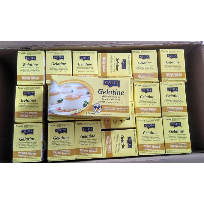 

Gelatin Lembaran Halal - 1kg / Gelatine Sheet Gelita Halal / Gelita