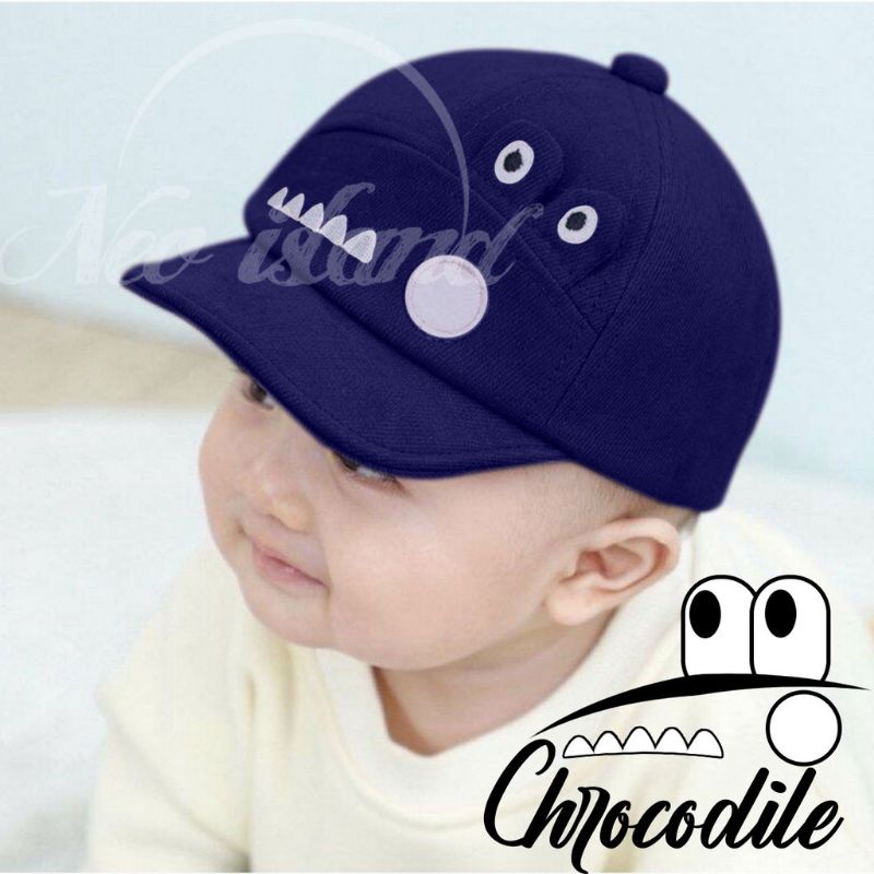 topi bayi model aligator lucu motif crocodile  topi anak motif crocodile usia 6 bulan sampai 1tahun