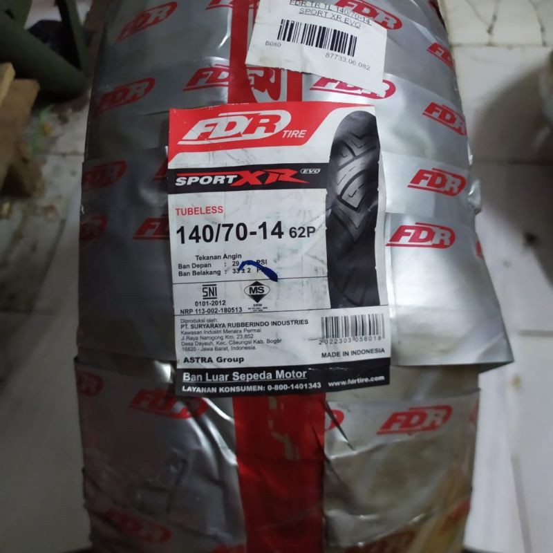 Ban Luar Tubeless Sepeda Motor FDR Sport XR Evo 140/70-14