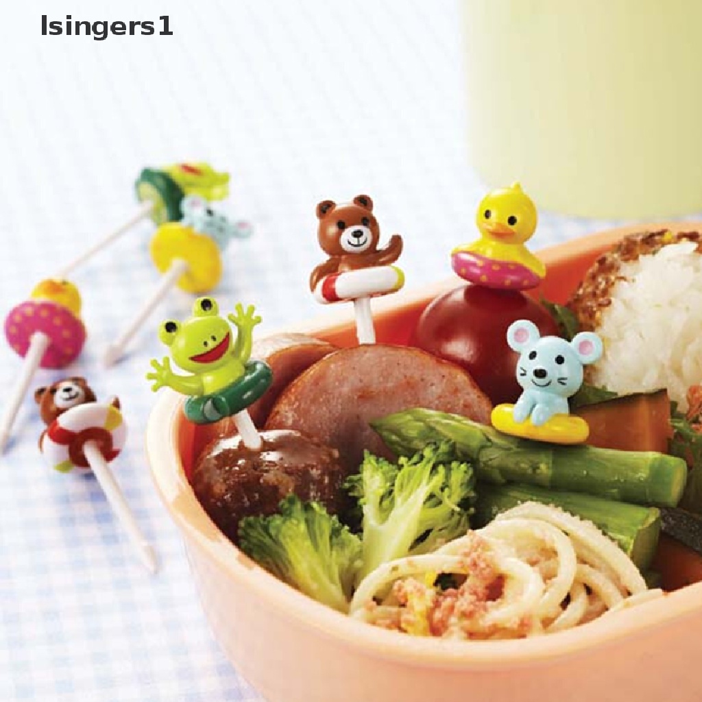 (lsingers1) 8pcs / Set Garpu Buah / Kue / Makanan Desain Hewan Kartun Untuk Meja