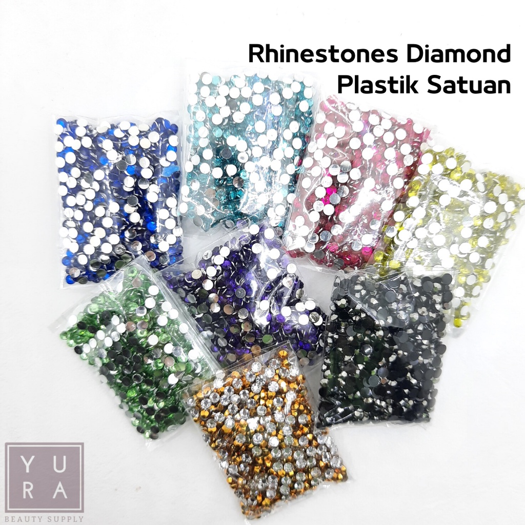 RHINESTONES PLASTIK Satuan 2mm 3mm Swarovski blink blink aksesoris hiasan nail art kuku palsu handmade DIY Case