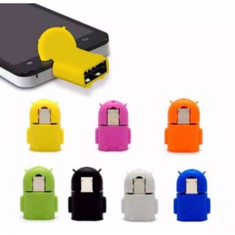 OTG Robot maskot Android Micro USB Warna - Warni Non Kabel