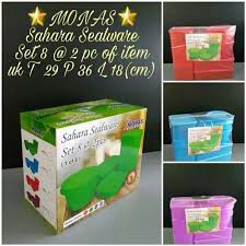 Toples Set Plastik Sahara Sealware hijau biru merah ungu 8pcs Premium