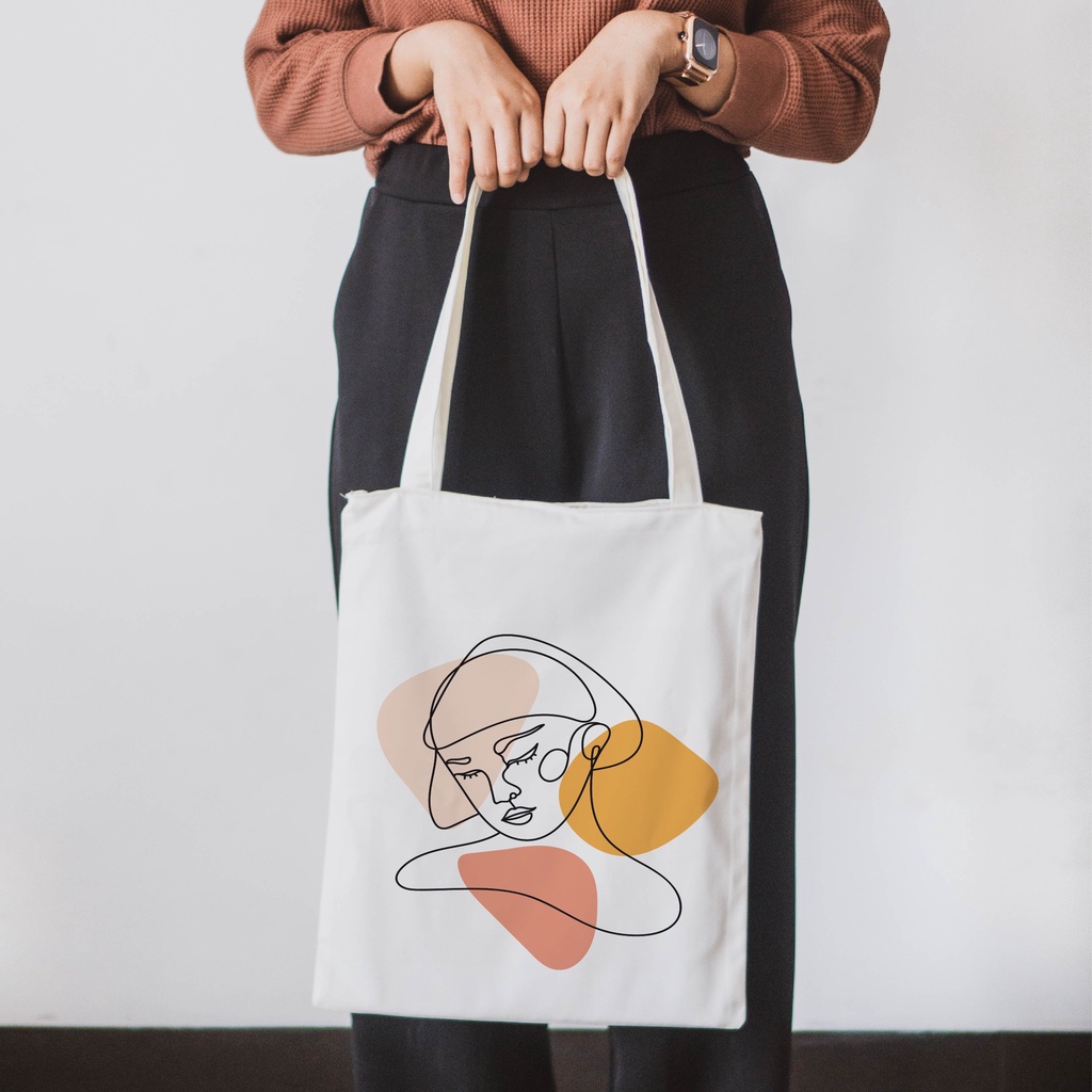 Sevine Totebag Drill Tas Fashion Wanita Tote Bag Resleting Desain Simple - ND