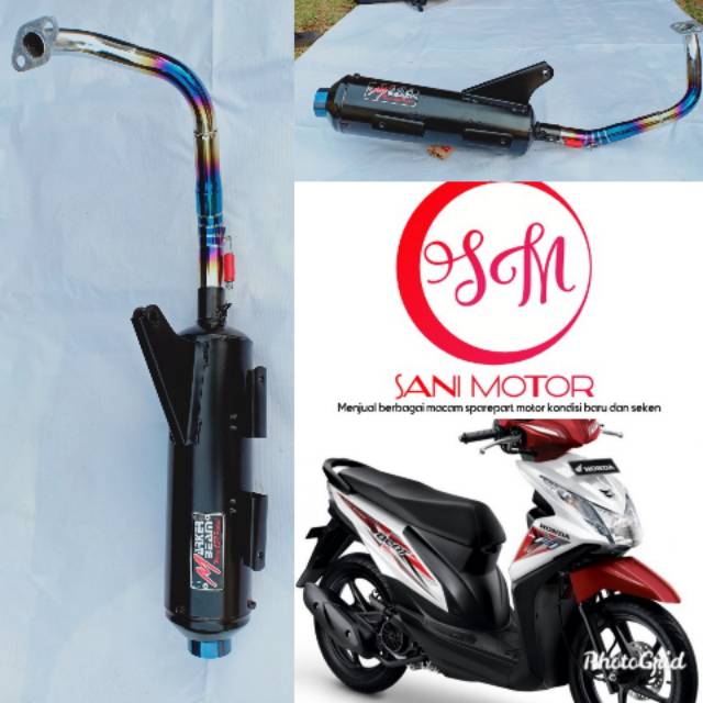 Knalpot Racing Tsukigi Beat Fi Leher Pelangi